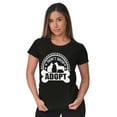 thumbnail image 4 of Dont Shop Adopt Cat Dog Pet Owner Womens Slim Fit Graphic Tee Brisco Brands S, 4 of 5