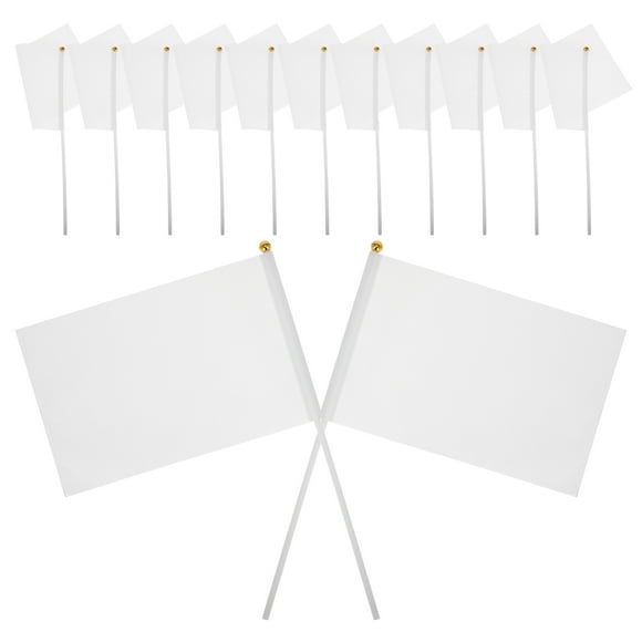 LOLIPPYY 48Pcs Sports Flag White Rectangular for Men and Matches