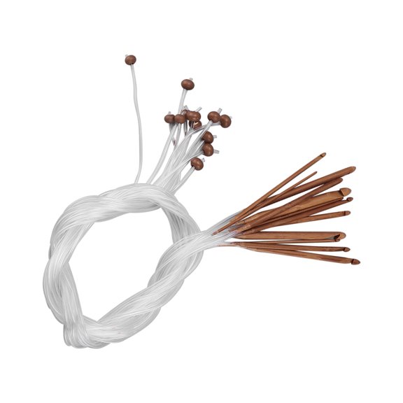 Crochet Hook Set, Smooth Knitting Crochet Hooks, 12Pcs Crochet Hooks, 1.2 Meters Tunisian Carbonized Tube Bamboo Knitting Set For Weaving Carpets, DIY Craft