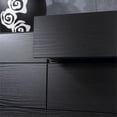 thumbnail image 3 of Bowery Hill Contmeporary 6 Drawer Double Dresser in Black Woodgrain, 3 of 17