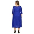 thumbnail image 4 of OBEEII Plus Size Floral Lace Dresses for Women 3/4 Sleeve Causal Outfits A-Line Midi Party Dresses with Pockets Fashion Women Clothes, 4 of 6