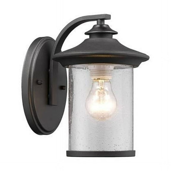 10 in. Lighting Liam Transitional 1 Light Black Outdoor Wall Sconce - Textured Black