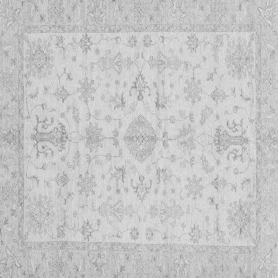 Ahgly Company Indoor Square Oriental Gray Traditional Area Rugs, 7' Square