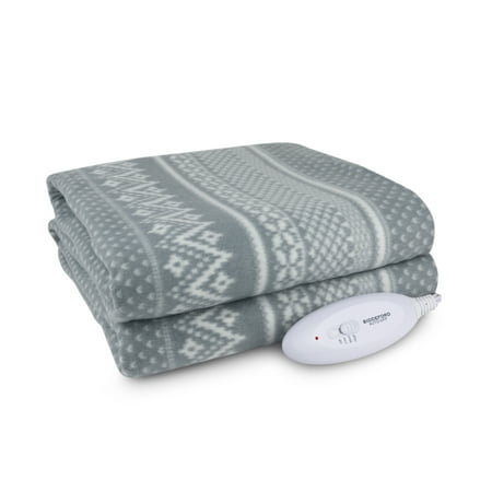 Biddeford Blankets Comfort Knit Fleece Heated Electric Throw Blanket, 60
