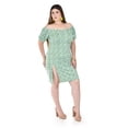 thumbnail image 2 of Vestido floral con abertura Roman Fashion /Tallas Extras, 4280 (Azul flores) azul 42, 2 of 6