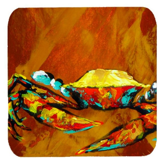 Crab Carmel Coated Foam Coasters, Set Of 4