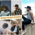 thumbnail image 3 of BLSCODE Men's Sun Hats Summer UPF50+ Wide Brim Bucket Hat Breathable Waterproof Foldable Safari Boonie Cap Coffee, 3 of 7