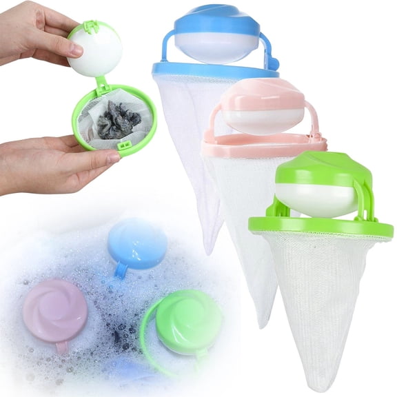Apeya Washing Machine Lint Catcher Reusable Floating Mesh Laundry Filter Bag Pet Hair Collector For Washer Clothes Cleaning Home Laundry Accessories Use