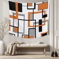 thumbnail image 5 of Orange Black Grey Geometric Tapestry for Bedroom Wall Hanging Tapestry,Middle Century Modern Abstract Art Ceiling Backdrop Tapestries Poster Blanket Wall Decor for Teens Room Living Room 51" x 59", 5 of 8
