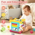 thumbnail image 3 of Sqnox 6-in-1 Baby Activity Cube, Montessori Educational Toys with Music, Learning Toys for Infants & Toddlers 6-36 Months (Colorful), 3 of 10