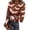 AFG32-Light Brown, variant on IYYVV Women'S Halloween Shirt Round Neck Long Sleeve Devil Skeleton Ribbed Knit Tops Cross Graphic Spook Holiday Party Blouse Dark Purple M