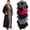 Jet black,gray, variant on Mens Hooded Bath Robe - Full Length