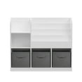 thumbnail image 3 of Aukfa Kids Bookshelf Toy Storage Organizer w/ 3 Collapsible Drawers, Gray, 3 of 8