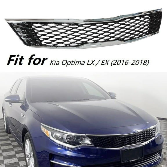 Fit for Kia Optima LX / EX 2016-2018 Chrome & Black Front Upper Grille Grill