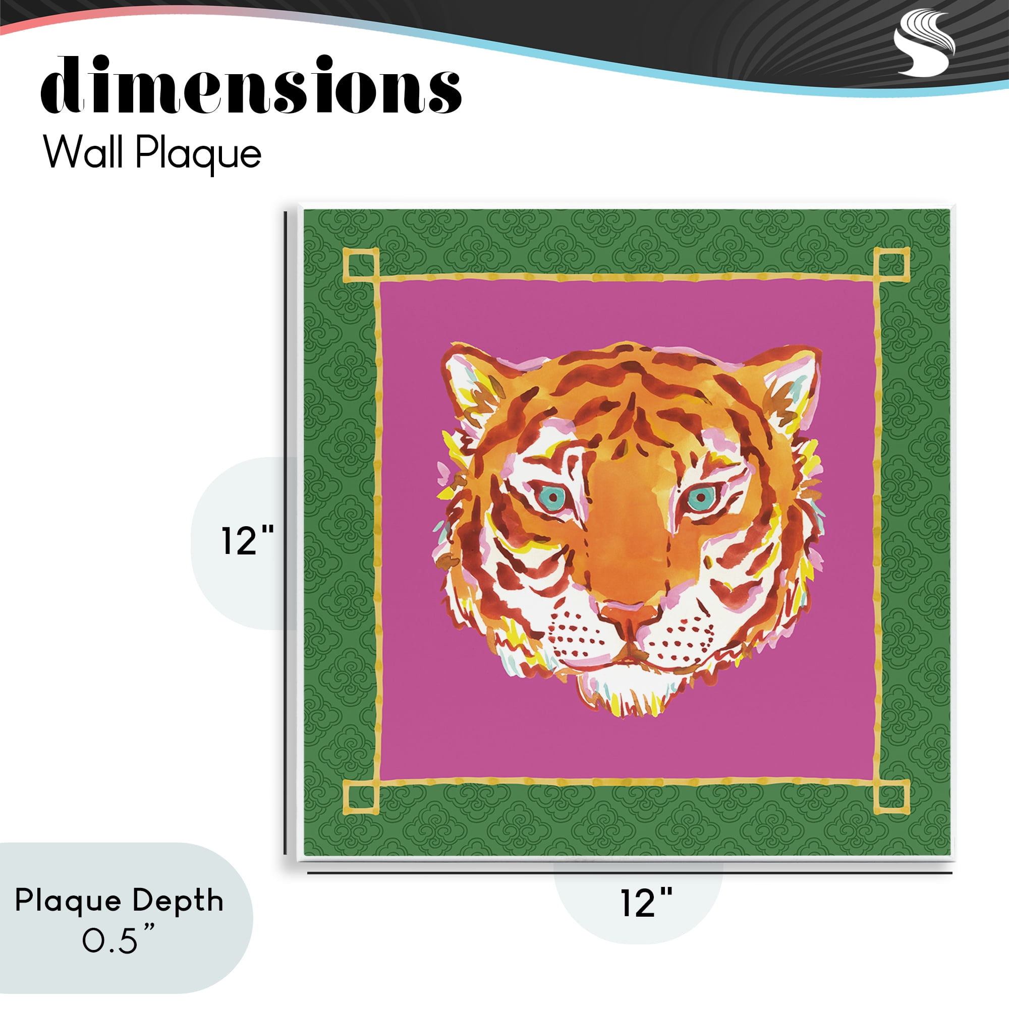 Stupell Industries Bordered Exotic Tiger Portrait Wall Plaque Art, design by Karolina Sato