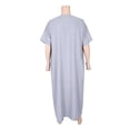 thumbnail image 4 of BAZINRICHE Men's Causal Kaftan Robe Short Sleeve Thobe Saudi Arabic Thobe for Men Round Neck, 4 of 5