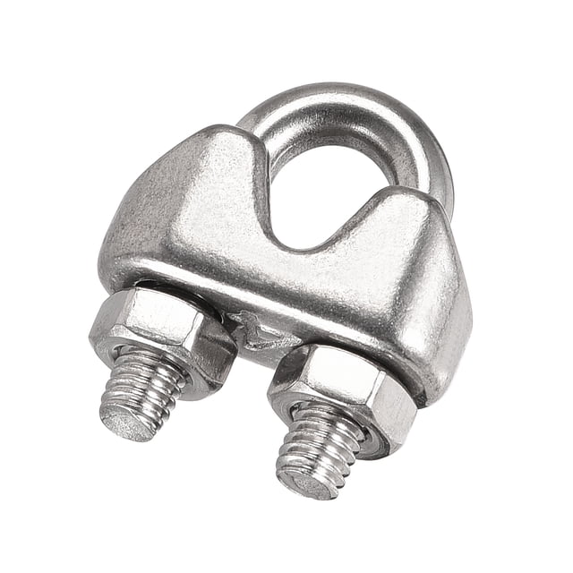 Unique Bargains 316 Stainless Steel Wire Rope Clip Clamp for 0.16inch Diameter Cable, 10 Pack