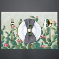 thumbnail image 3 of Cactus Cartoon Flowers Placemats Set of 6 Rectangle Table Mats Washable Heat-Resistant Place Mat for Kitchen Dining Table Decor Indoor Outdoor, 3 of 6