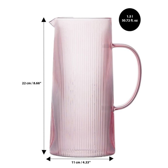 Brilliant - Striped Pitcher 50 fl oz. -Pink