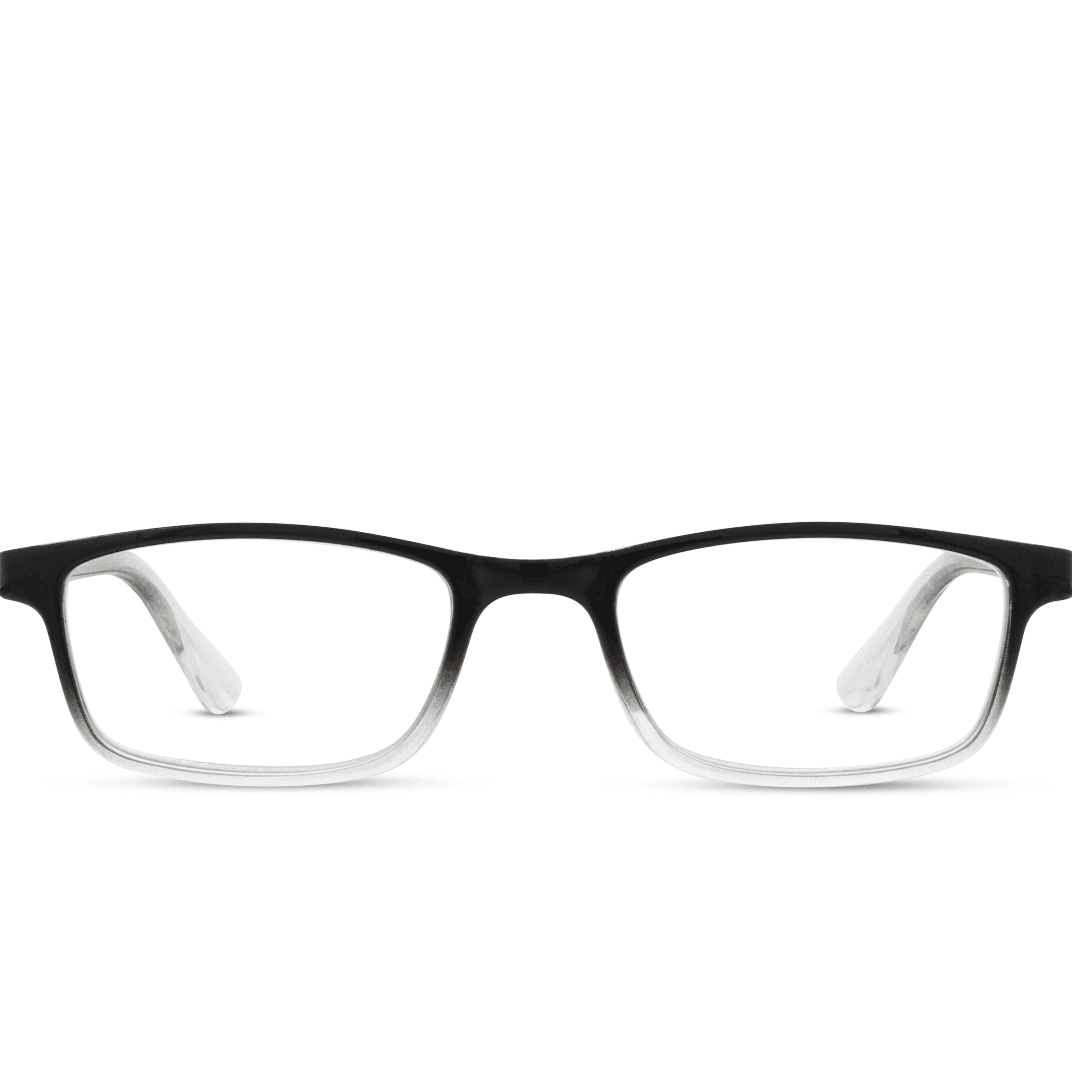 Equate Unisex Reading Glasses, Full Rim Style, Plastic Lens, Black/Clear, +1.50 Magnification
