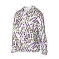 thumbnail image 2 of Balery Lavender Flowers Men's Women's UPF 50+ Sun Protection Lightweight Hoodie Performance Long Sleeve Shirt for Fishing Running-Medium, 2 of 9