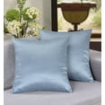 thumbnail image 2 of Aiking Home 20x20 Inches Faux Silk Square Throw Pillow Cover, Zipper Closure, Slate (Set of 2), 2 of 5