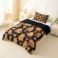 thumbnail image 2 of Erosebridal Rodent Animal Capybara Twin Comforter Sets,Brown Cheetah Pattern Bedding Set For Girls Kids ,Reversible Black 2pcs, 2 of 7