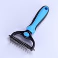 thumbnail image 2 of Pet Grooming Brush - Double Sided Shedding And Dematting Undercoat Rake Comb For Dogs And Cats,extra Wide, 2 of 2
