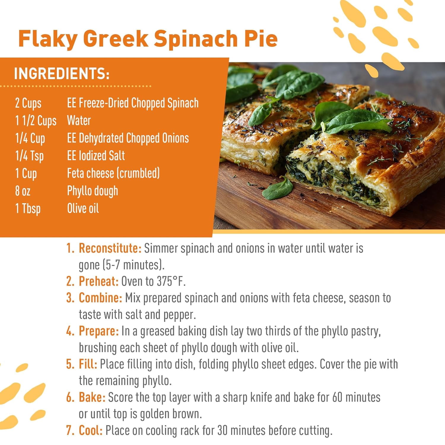Emergency Essentials Freeze-Dried Chopped Spinach | Real Spinach for Everyday Cooking & Long-Term Food Storage | #10 Can | 15 Servings | Plant-Based Pantry Staple