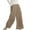 Khaki, variant on Mrat Women Comfy Work Pants Full Length Pants Ladies Multiple Solid Color Cotton Linen Loose Casual Wide Leg Capris Sweatpants Female Gray XXXL