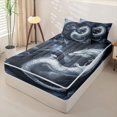 thumbnail image 2 of Homewish Yin Yang Chinese Dragon Zipper Full Size Comforter Sets with Fitted Sheet and 2 Pillowcases For Men And Women,Black White Mystical Zipper Bedding Set,Black Reversible,4-Piece, 2 of 7