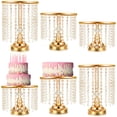 thumbnail image 1 of Soporte para tartas Bokon Crystal Gold Metal, 6 unidades, para bodas, 1 of 6