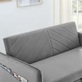 thumbnail image 4 of Holaki 55" Loveseat Sleeper Sofa Bed,Convertible Sleeper Sofa Couch, Velvet Fabric Futon Couches for Living Room with USB Port,Side Pocket,Adjustable Backrest,Pillow,Gray, 4 of 8