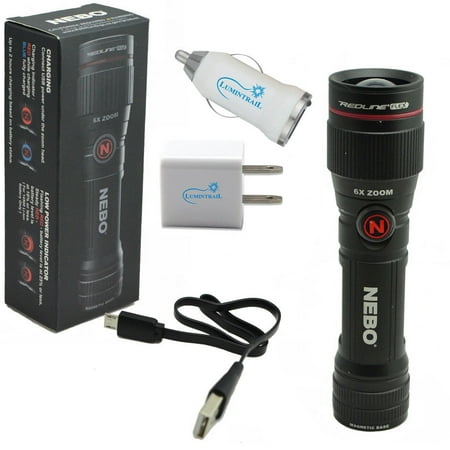 - Nebo Redline Flex 450 Lumen Rechargeable Flashlight with USB Adapters