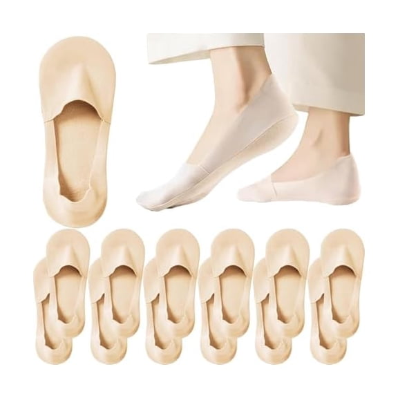 Eryueer 6 Pairs No Show Socks Women Men Cotton Socks Non Slip Low Cut Socks flat liner socks Black White