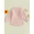 thumbnail image 4 of Suealasg Toddler Baby Girl Spring Knit Sweater Newborn Valentine's Day Clothes 3M 6M 12M 18M Infant Girls Long Sleeve Crew Neck Letter Embroidery Sweater Romper, 4 of 9