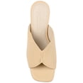 thumbnail image 4 of Journee Signature Womens Genuine Leather Karah Slip On Block Heel Open Square Toe Sandals, 4 of 9