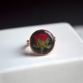 thumbnail image 3 of Cairui Design Red Rose Real Flower Resin Resizable Copper Rings Handmade for Women Party, 3 of 9