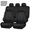 Cloth*Black*9pcs full set, variant on FLORAY Car Seat Covers for Compact Sedans, PU Leather 9-Piece Full Set, Front and Solid Rear Bench, Airbag Compatible, Black