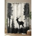 thumbnail image 4 of Retro Elk Shower Curtain, Black Elk Forest Animal Vintage Nature Waterproof Shower Curtain Set with 12 Hooks Lightweight Washable Fabric Shower Curtains for Bathroom 72x78 Inches, 4 of 6
