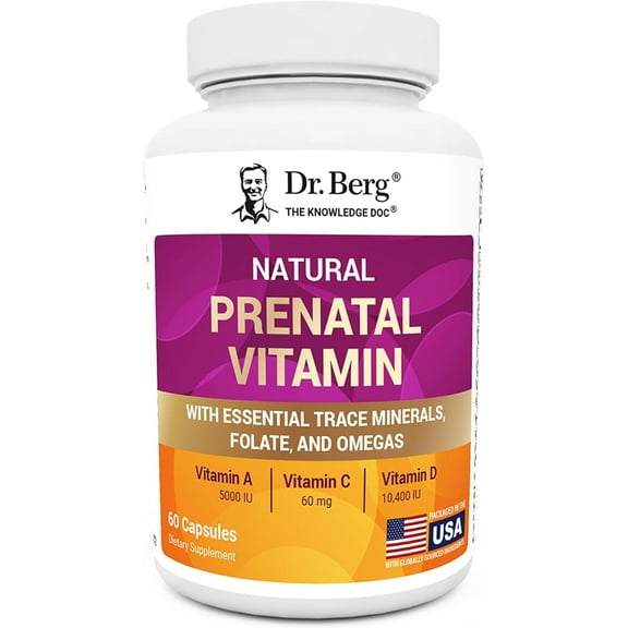 Dr. Berg Natural Prenatal Vitamins for Women - Prenatal Multivitamin, 60 Capsules