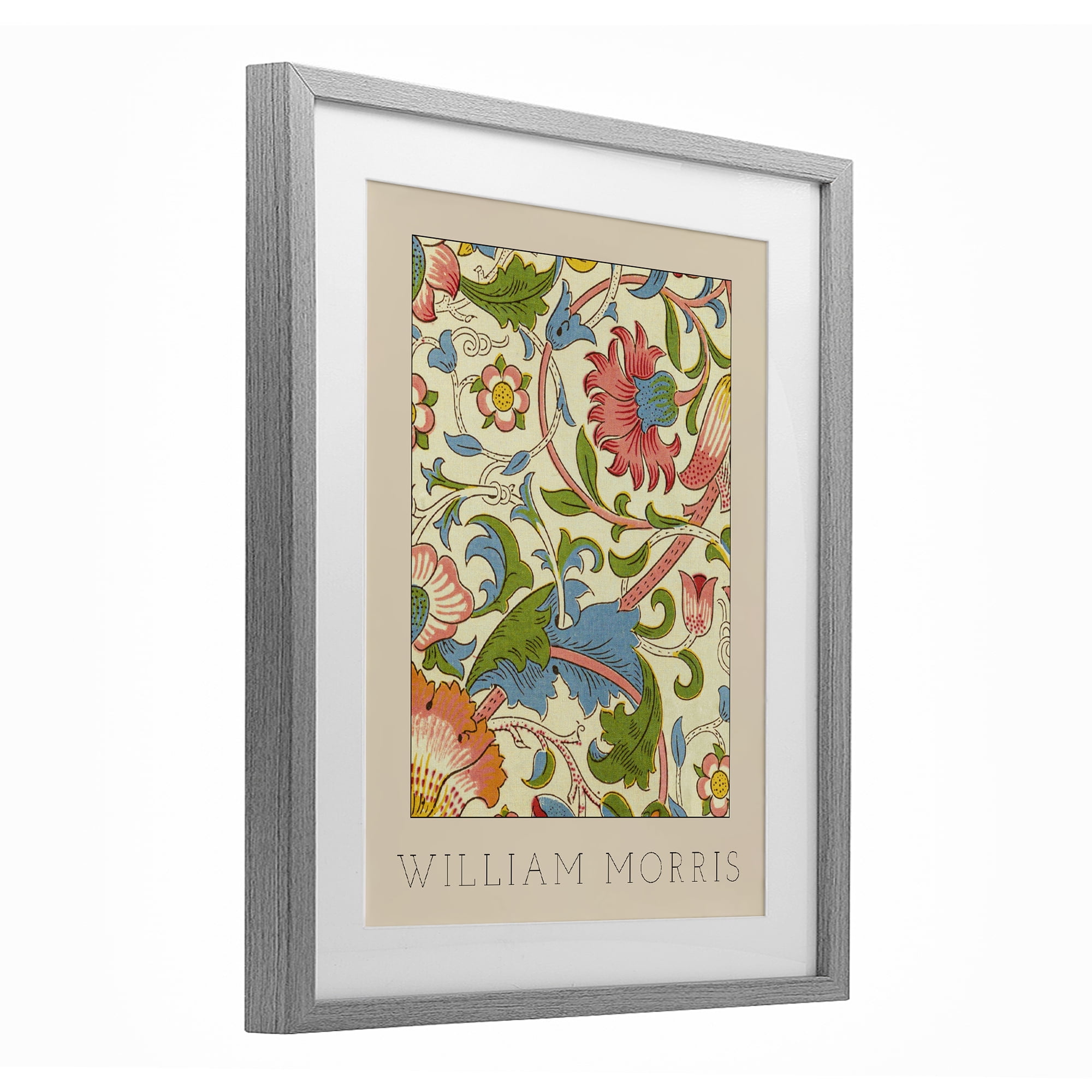 Stupell Industries Stylish Boho Classic Flowers Gray Framed Print Under Glass, design by Lil' Rue