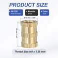 thumbnail image 2 of Uxcell Threaded Inserts Heat Set, Female Brass Metric Knurled Insert Set Embedment Nut for Plastic 3D M8x15x10mm 20, 2 of 7