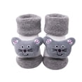 thumbnail image 2 of Povozer Baby Booties Girl Boy Cozy Sock Shoes Toddler Warm Knit Booties(Gray,One Size), 2 of 5