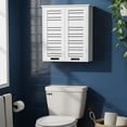thumbnail image 3 of Wall-Mounted Bathroom Cabinet with Double Vented Doors, Compact Storage Organizer for Toiletries, White Finish - Miami Collection, 3 of 10