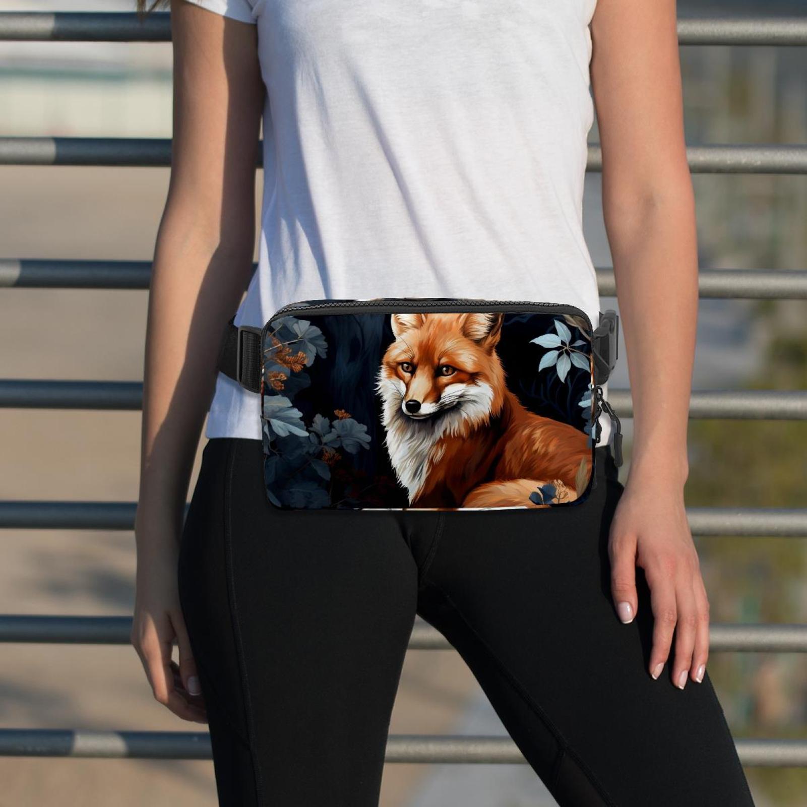 Fox Running Belt Fanny Packs Waist Packs with Extension Strap Unisex Lightweight Adjustable