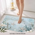 thumbnail image 3 of Teal Ocean Coastal Door Mat&nbsp;Indoor Outdoor Entrance, Non Slip Rug for Kitchen Bathroom Entryway Rug, Summer Beach Nautical Coral Starfish Washable Doormat Floor Mat for Office 20x31.5 Inch, 3 of 8