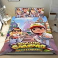 thumbnail image 1 of Subway Surfers Conjunto de sábanas temático, trío de piezas, cómodo y amigable con la piel, diseño único, regalo de decoración para el hogar para familiares, amigos y fans,135cm *200cm, 1 of 6