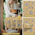 thumbnail image 5 of Pioneer Flower Floral Print Pattern Round Tablecloth 70"x70", Wrinkle Resistant Wipeable Table Cover for Kitchen Dining Room Picnic Patio and Party, 5 of 6