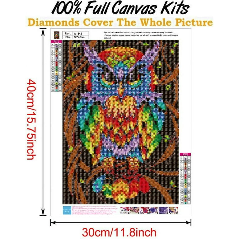 5D DIY Owl Shaped Diamond Painting Kits Gem Arts and Crafts for